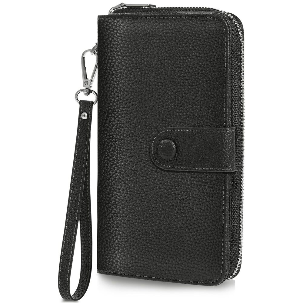 8503 Wristlet Wallets RFID Blocking, Large Capacity Long Wallet Leather